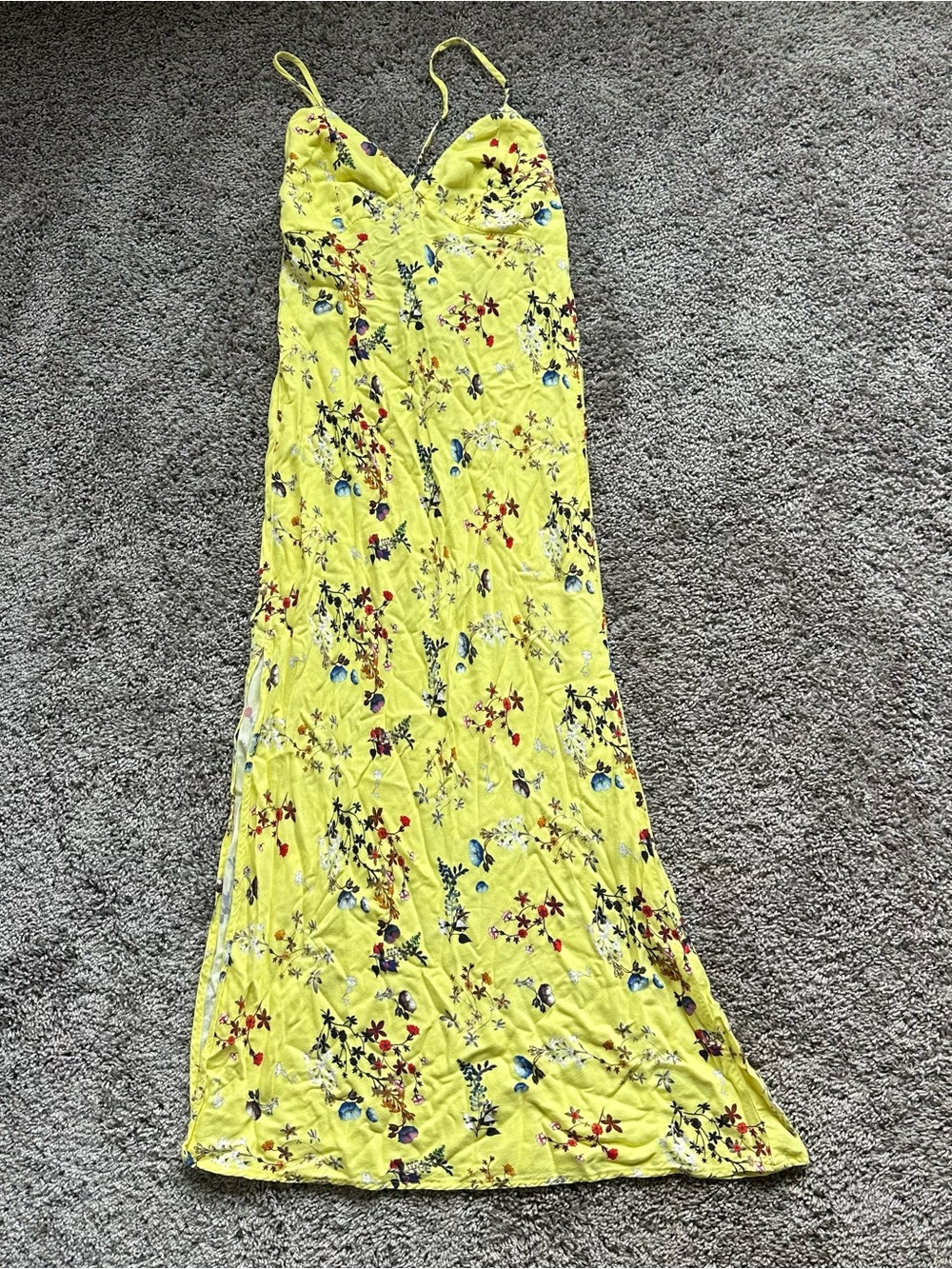 Blue Life Yellow Floral Slip Dress